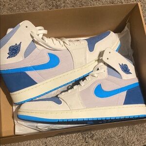 Nike Air Jordan High Tops Blue and White
